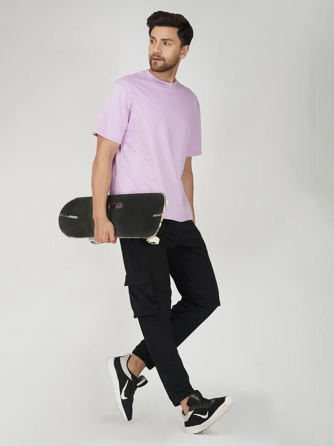 Black Oversized Cargo Joggers - Image 5