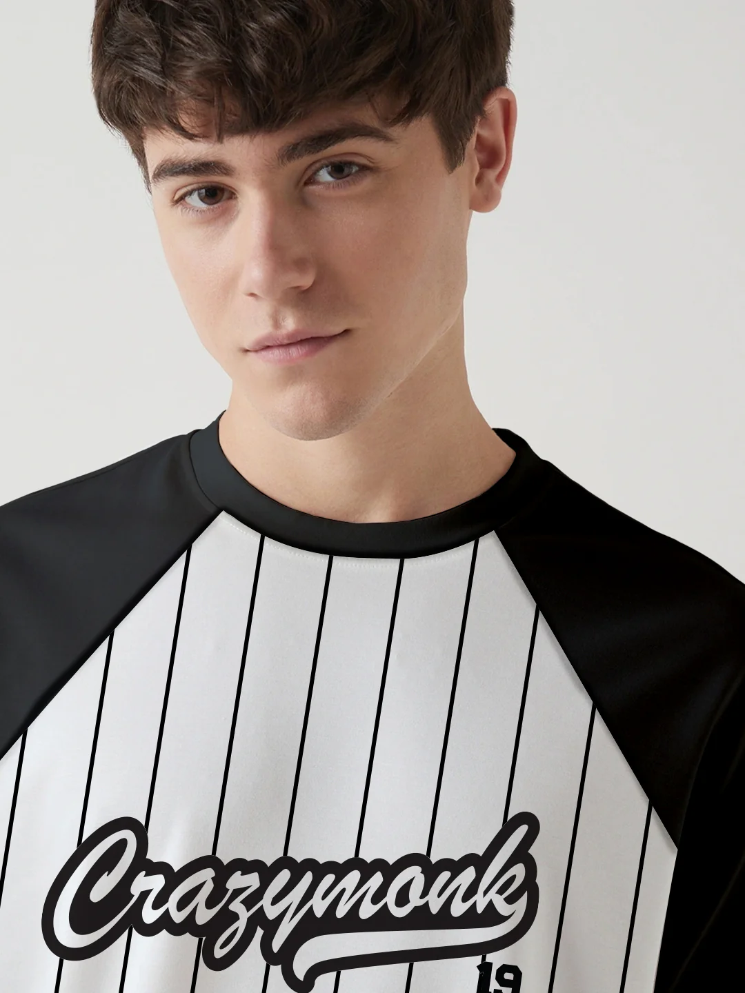 Crazymonk Base Ball Team Graphic Printed Oversized T-Shirt - Multi Color - Image 4