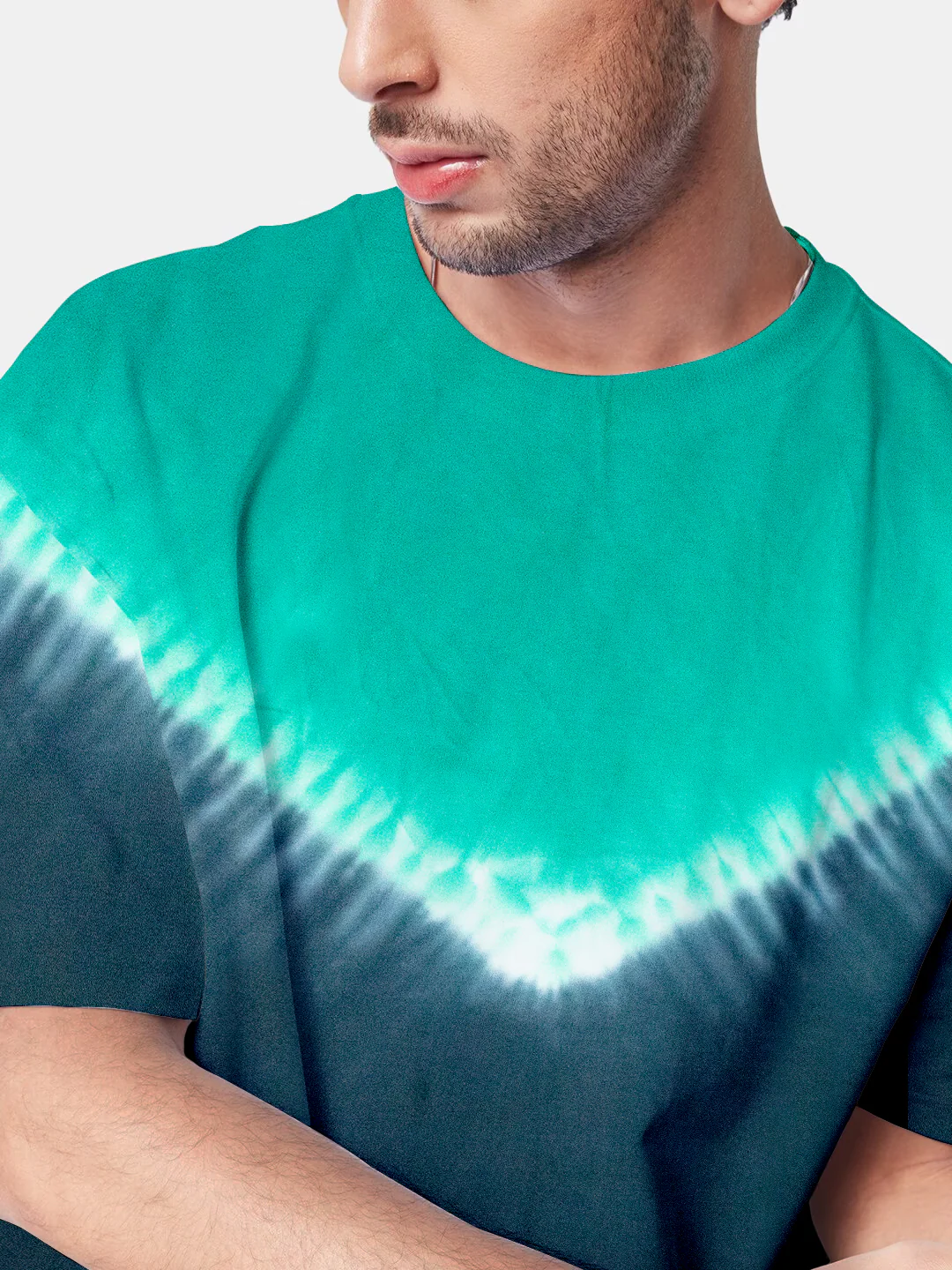 Plain Dark Cyan Oversized T-Shirt - Tiedye - Image 5