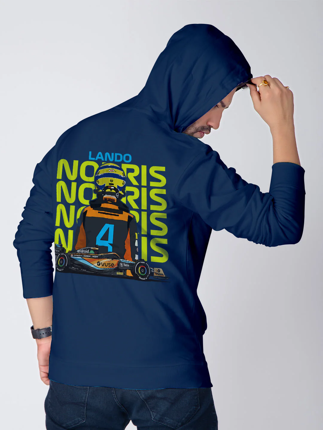 Lando Norris F1 Hoodie - Navy Blue - Image 3