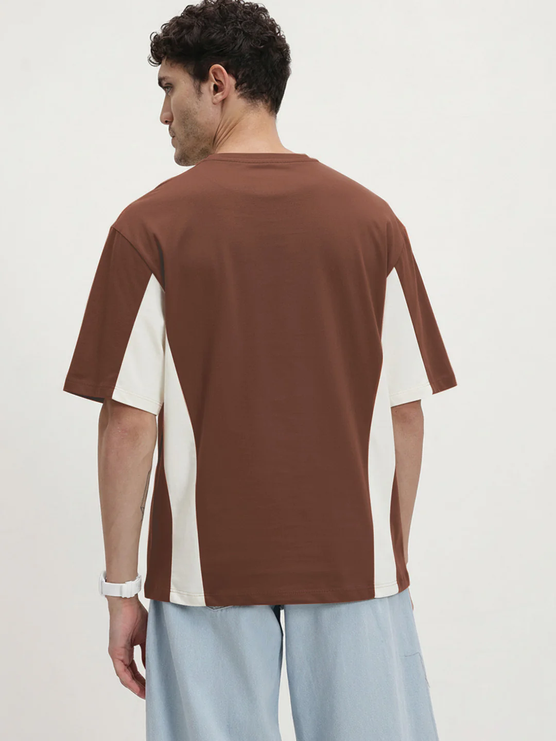 Impossible Oversized T- Shirt -  Brown & Off White - Image 2