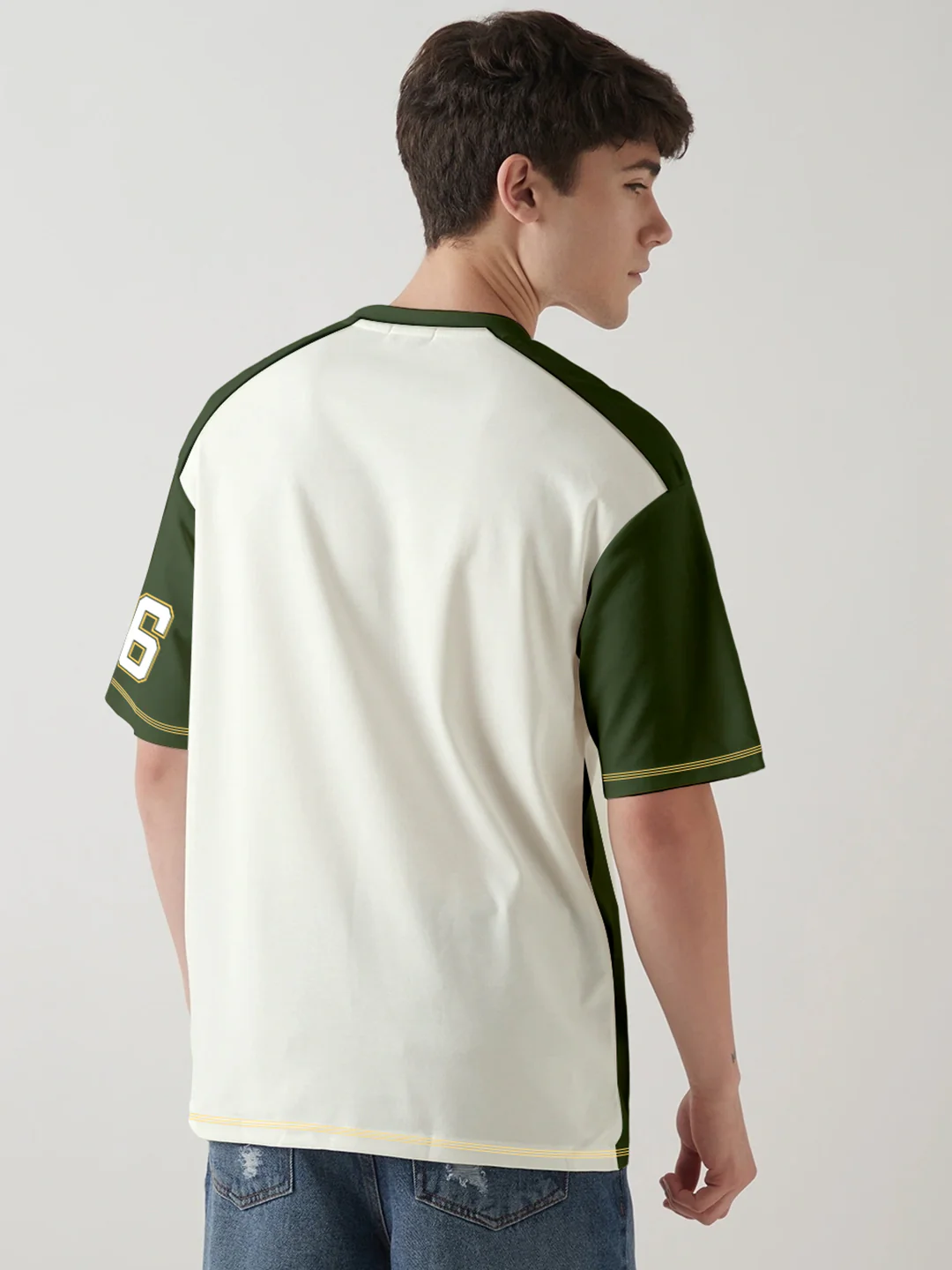 Manhattan Oversized T-Shirt - Off white, Green & Yellow - Image 2