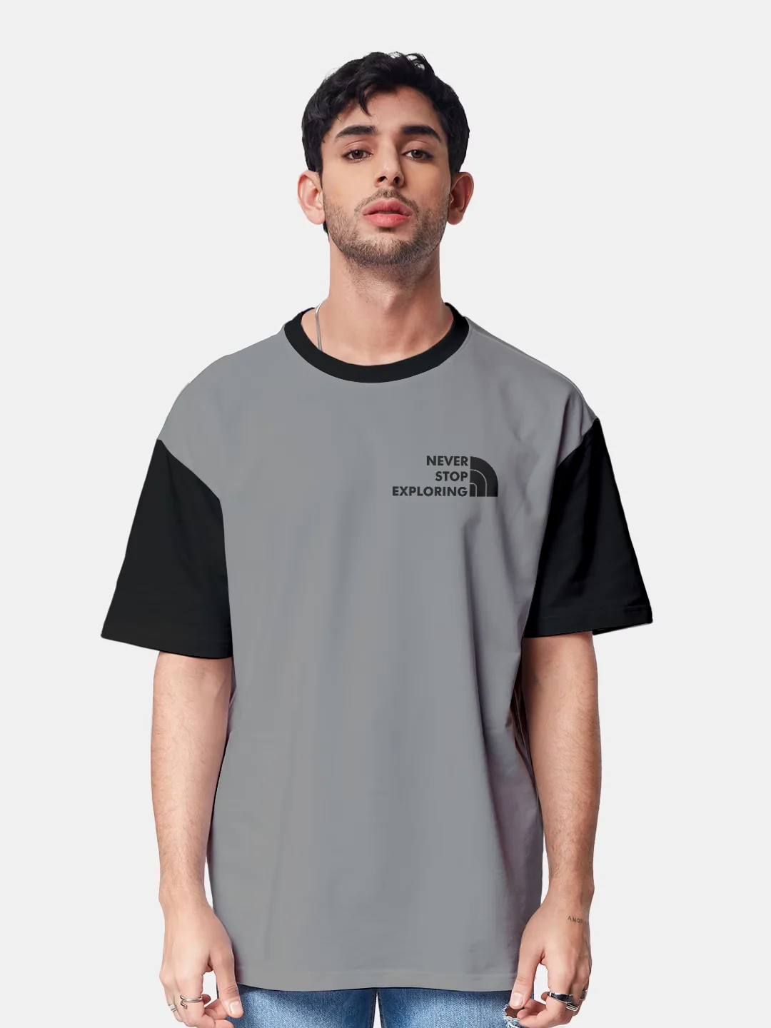 Never Stop Exploring Oversized T-Shirt - Multi Color - Image 2