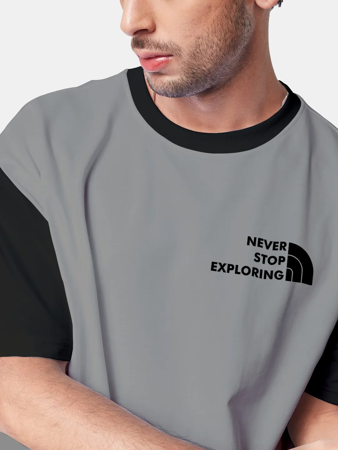 Never Stop Exploring Oversized T-Shirt - Multi Color - Image 4