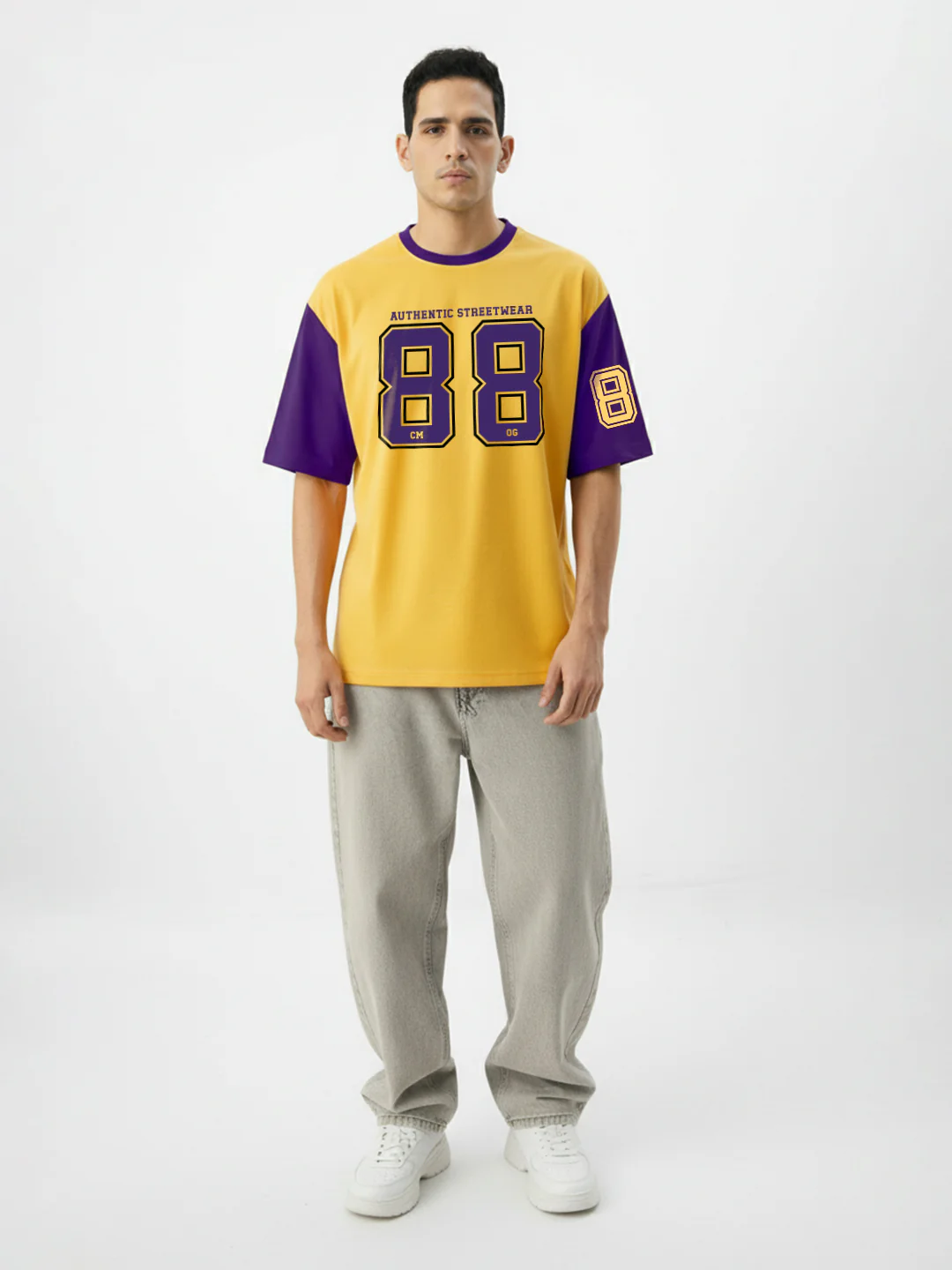 Cm OG Oversized T-Shirt - Yellow & Purple - Image 3