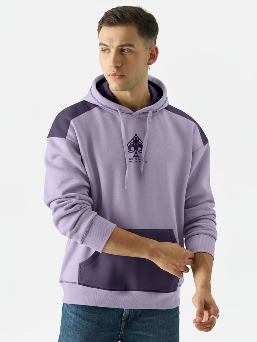 Ace it Up Oversized Hoodie - Purple & Lilac - Image 2