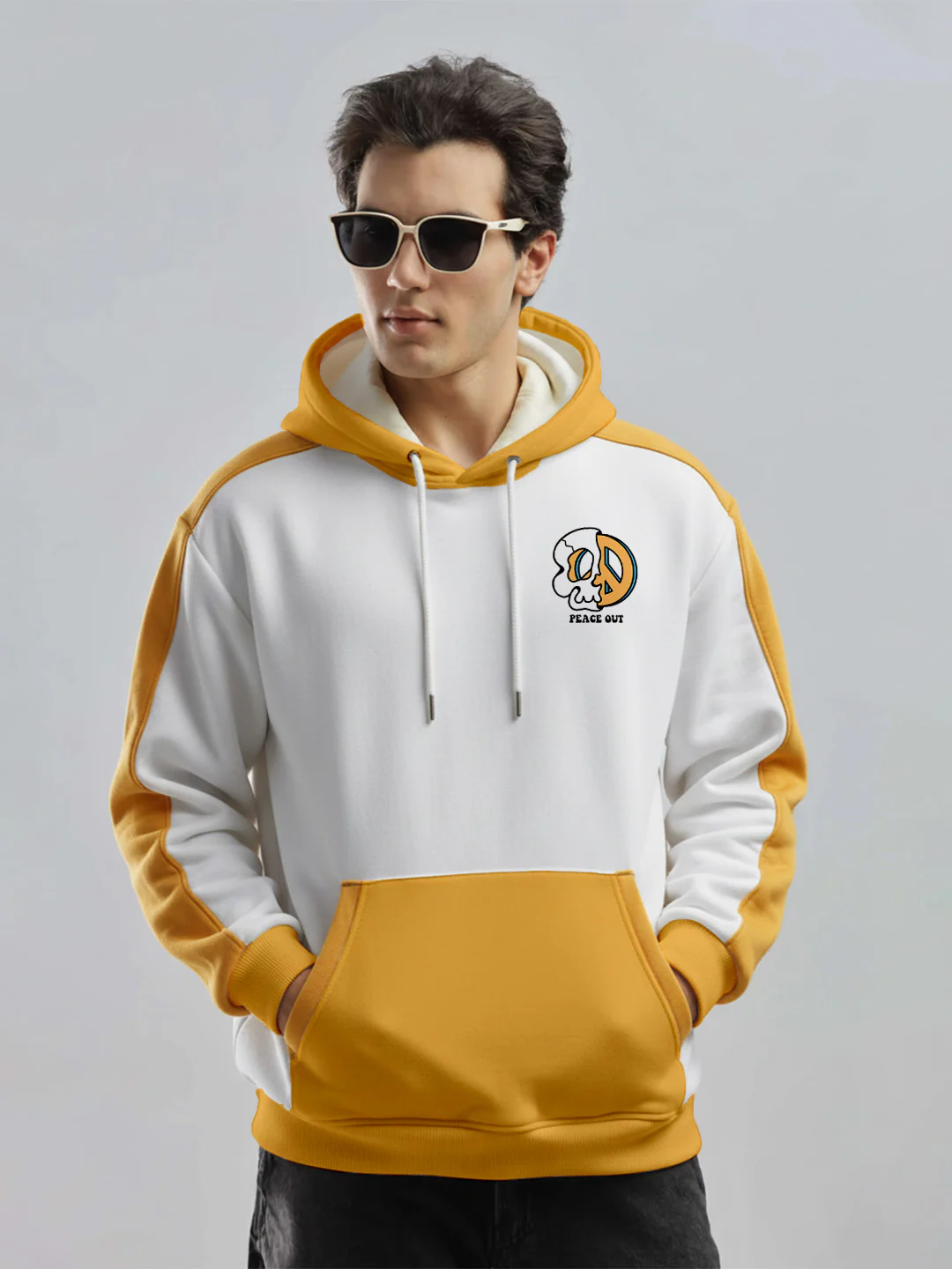 Everthing is Gonna Be Okay Oversized Hoodie - Off White & Yellow - Image 2