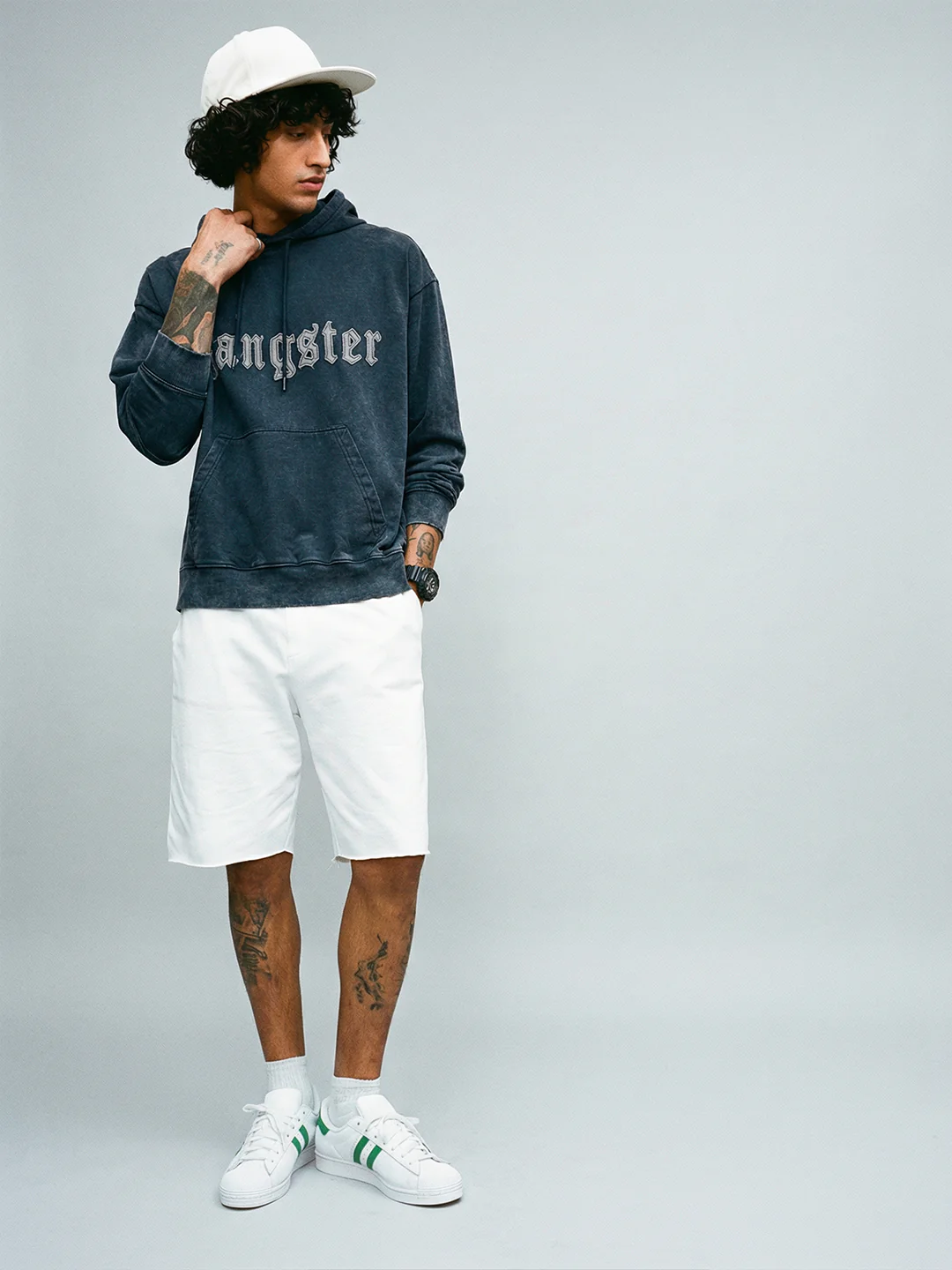 Gangster Oversized Hoodie - Black - Image 5