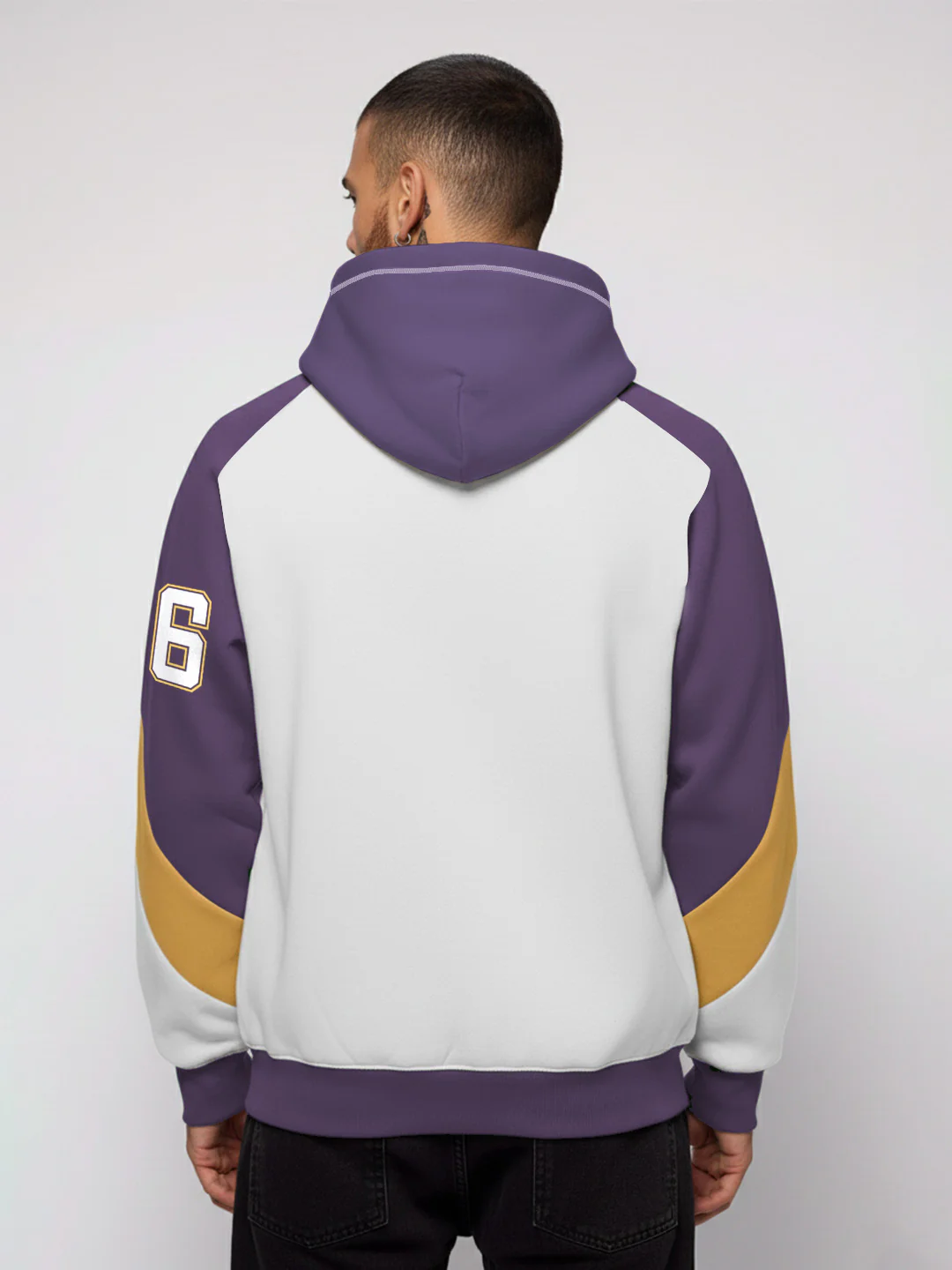 LA Champs Oversized Hoodie - Yellow, White & Purple - Image 2