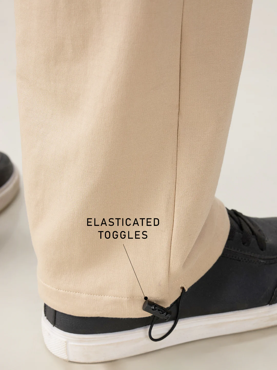 Plain Oversized Cargo Joggers - Beige - Image 7
