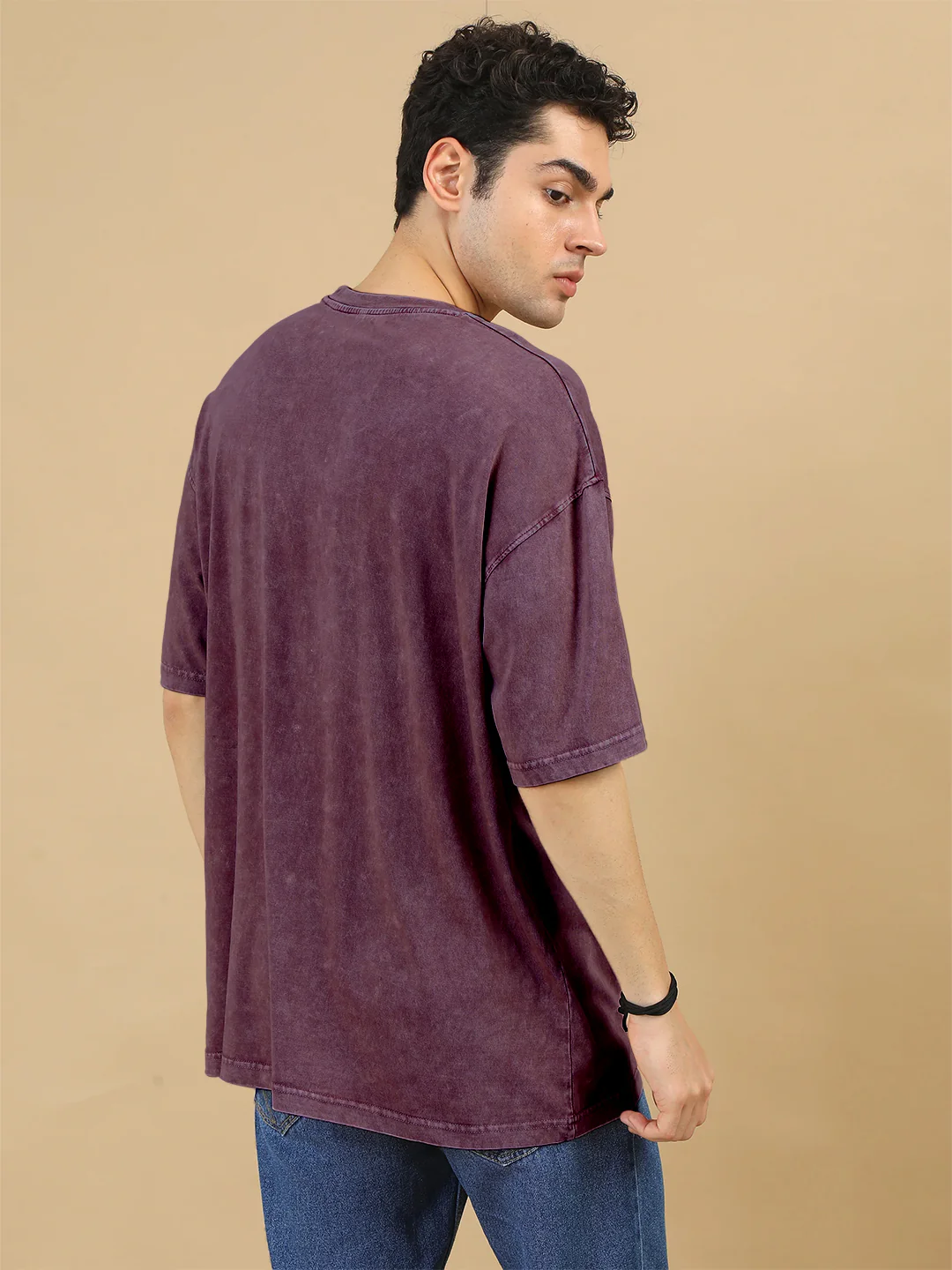 Plain Acid Wash Oversized T-Shirt - Grapeade - Image 2