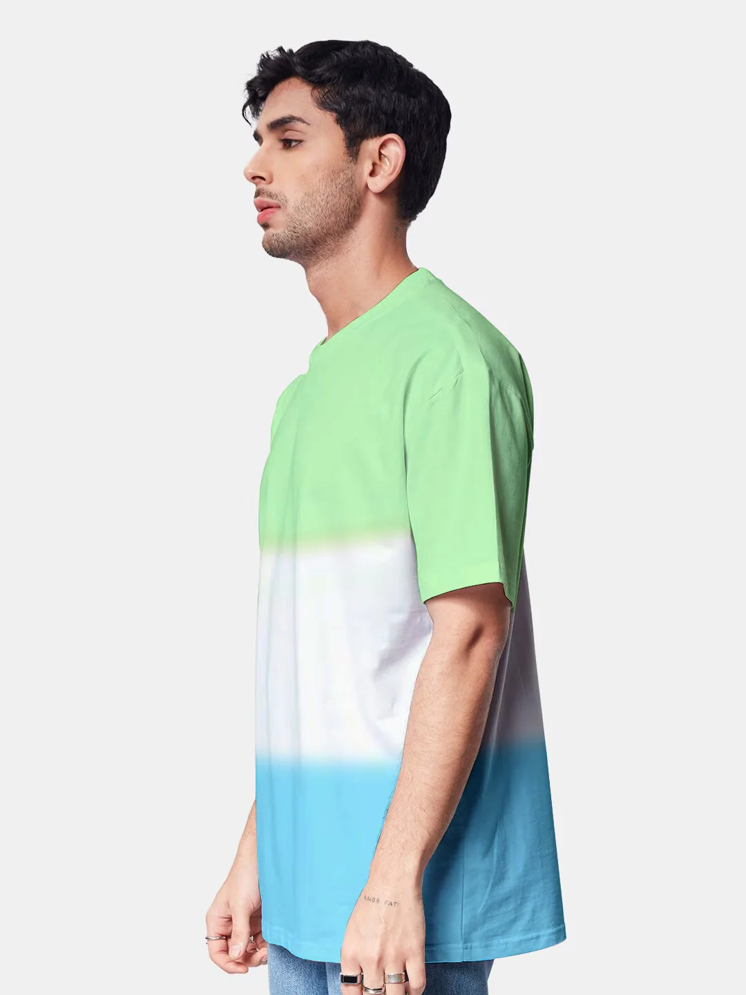 Plain Sea Mist Oversized T-Shirt - Tiedye - Image 3