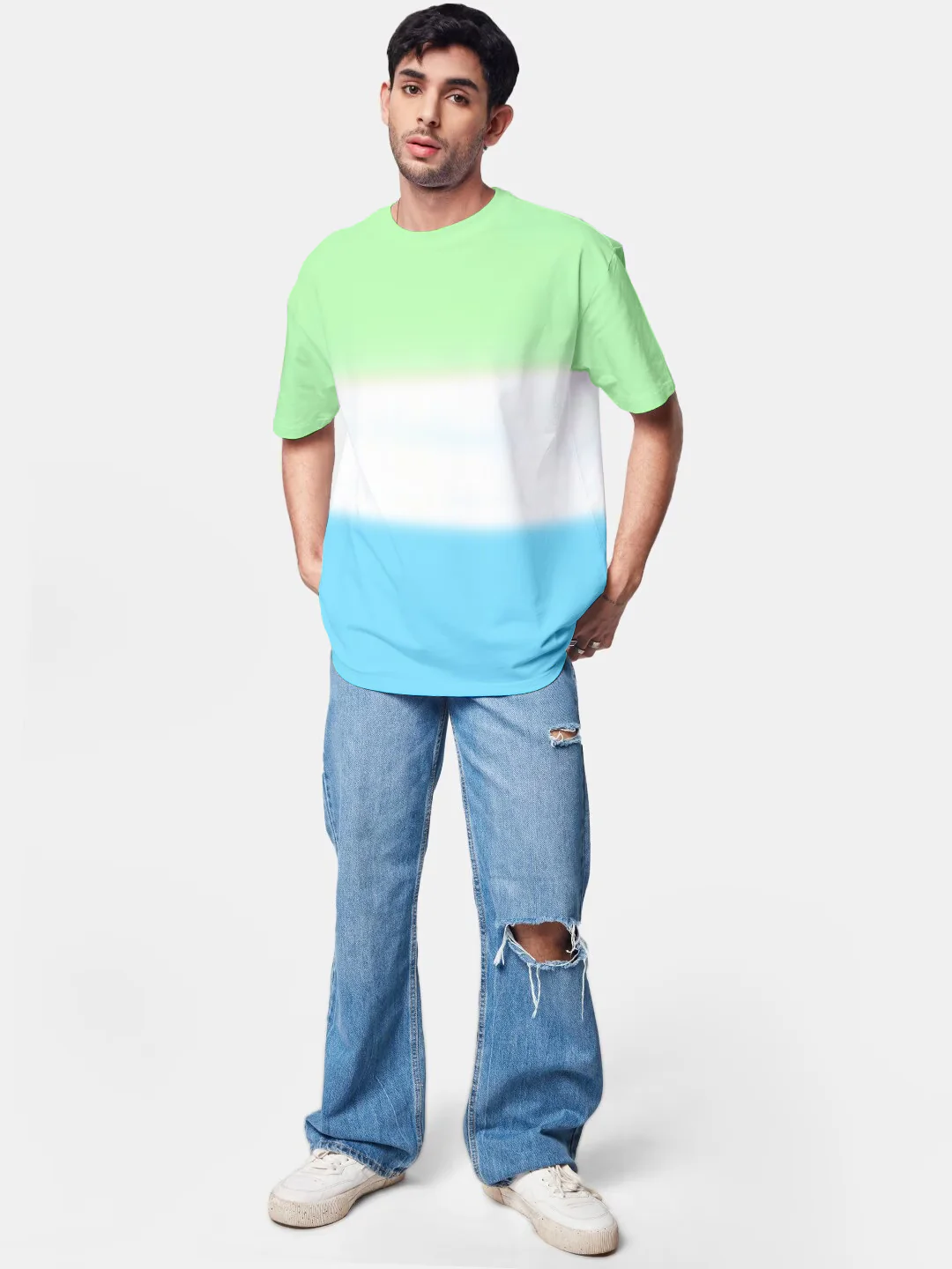 Plain Sea Mist Oversized T-Shirt - Tiedye - Image 4