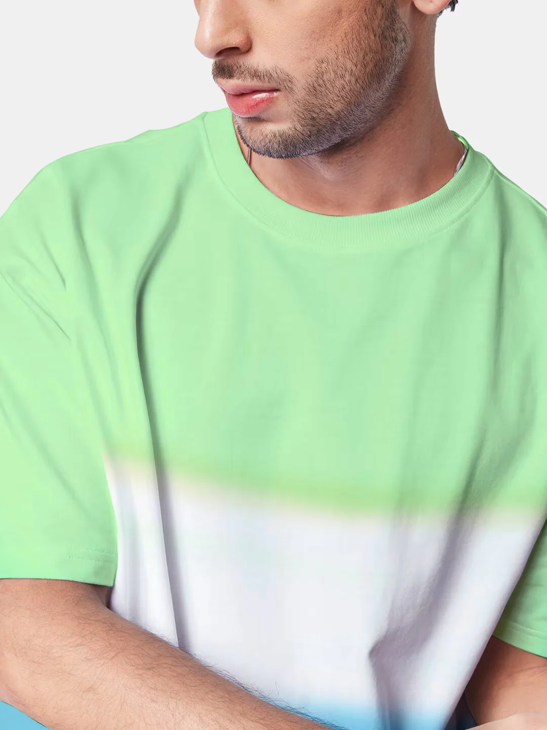Plain Sea Mist Oversized T-Shirt - Tiedye - Image 5