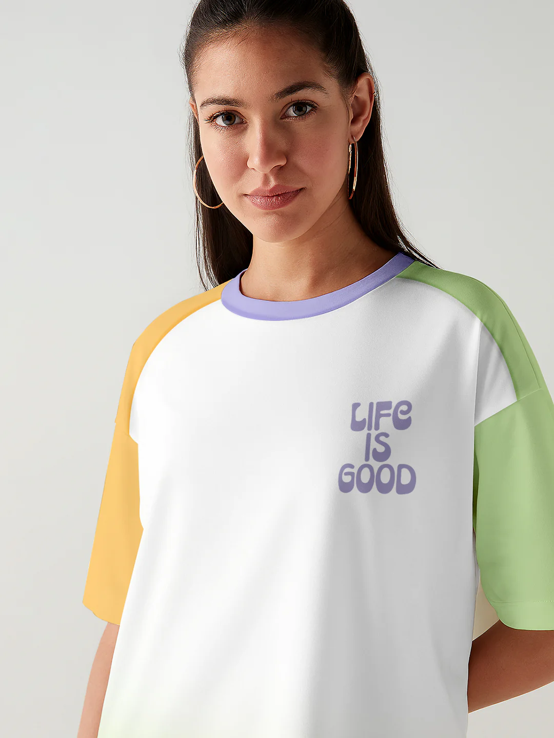 Life is Good  Women Oversized T-Shirt - Multi Color - Image 4