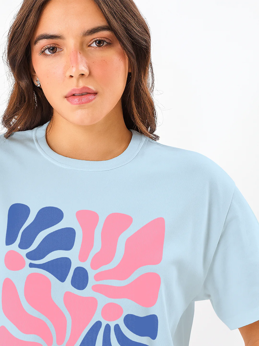 Seek the Positive Women Oversized T-Shirt - Sea Blue - Image 3