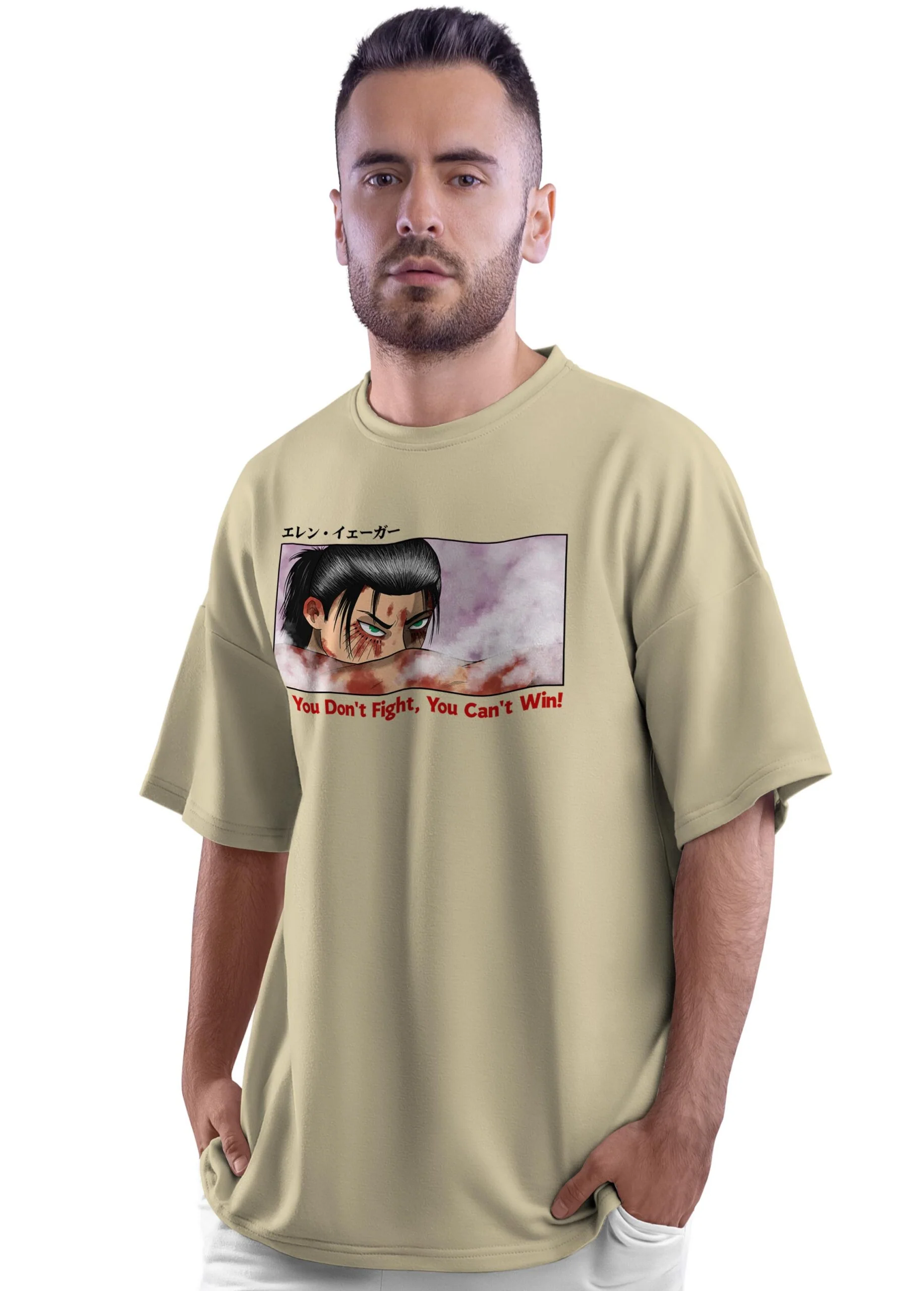 Eren Yeager Fallen Angel Oversized T-Shirt - Image 2