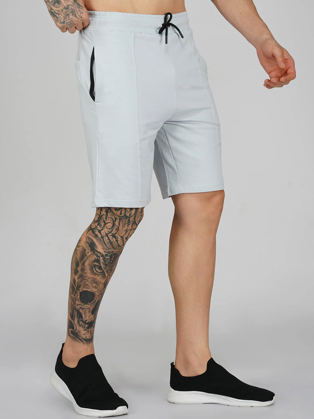 Ice Blue Plain Shorts - Image 3