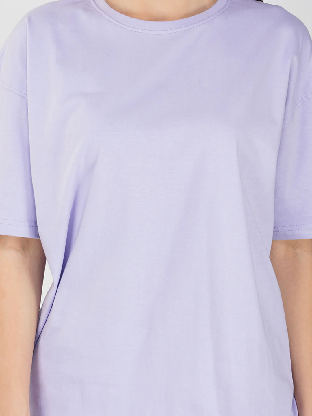 Plain Lavender  Women Oversized T-Shirt - Image 5