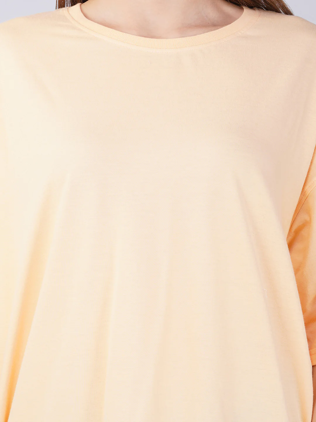 Plain Peach Buzz  Women Oversized T-Shirt - Image 3