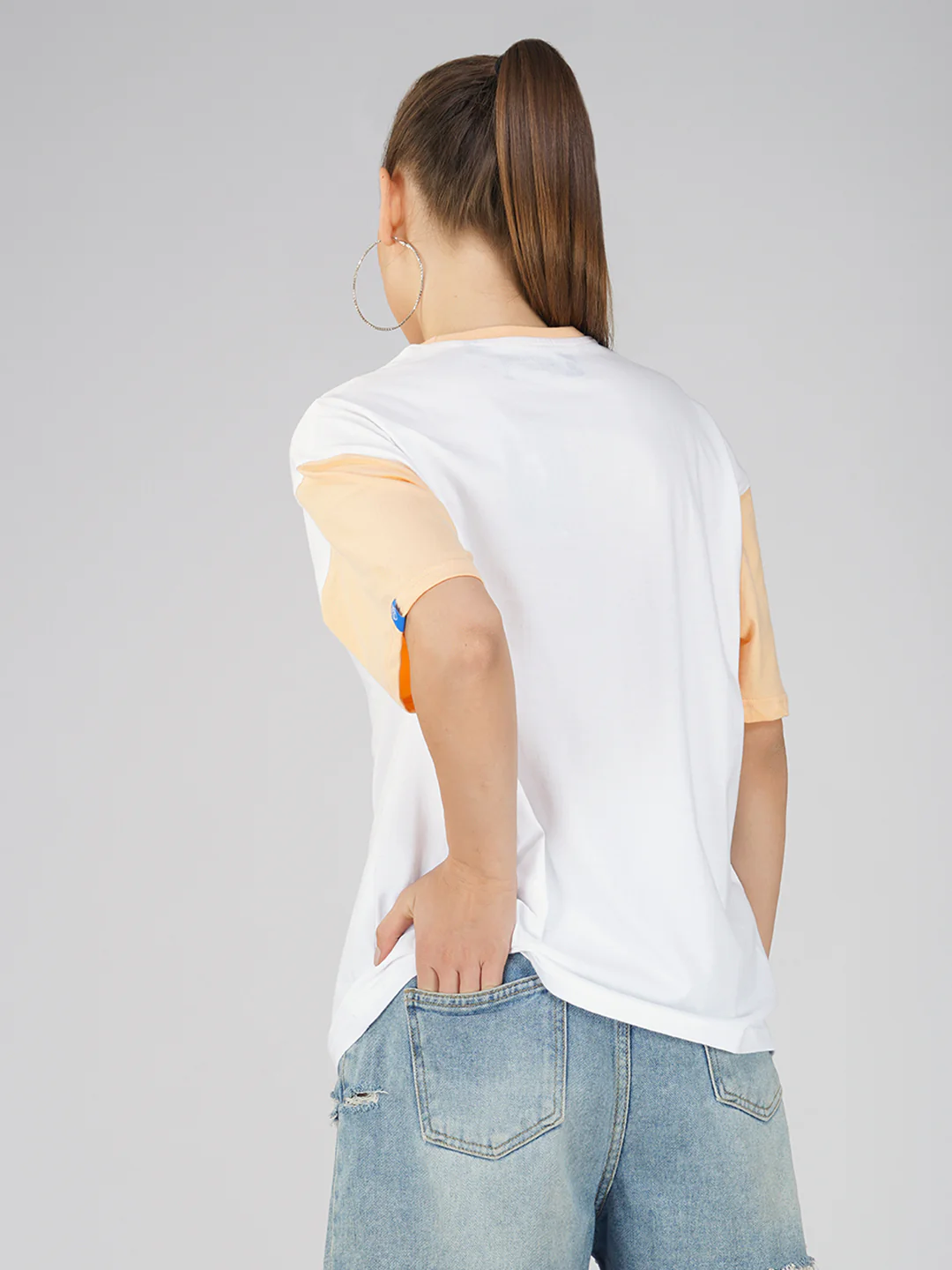 Plain White Fuzz  Women Oversized T-Shirt - Image 3