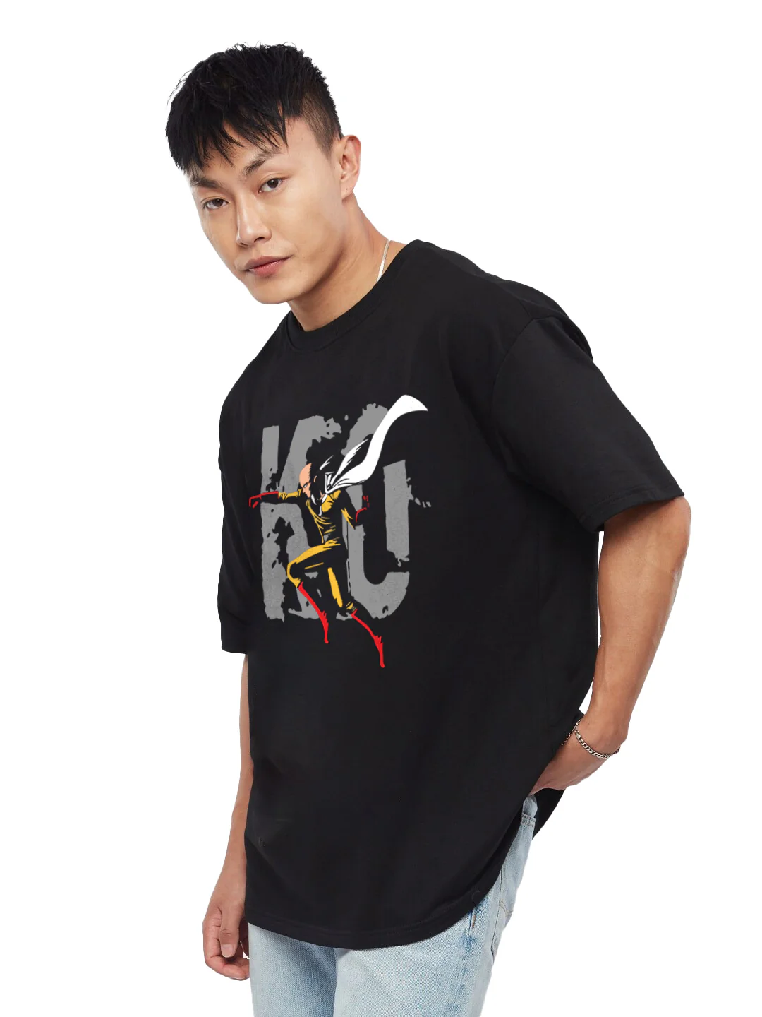 Saitama One Punch Man Oversized T-Shirt - Image 2