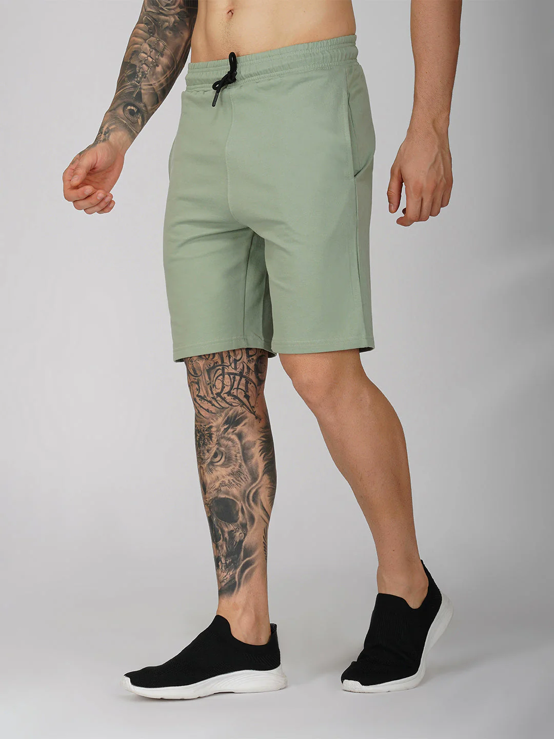 Sea Green Plain Shorts - Image 3
