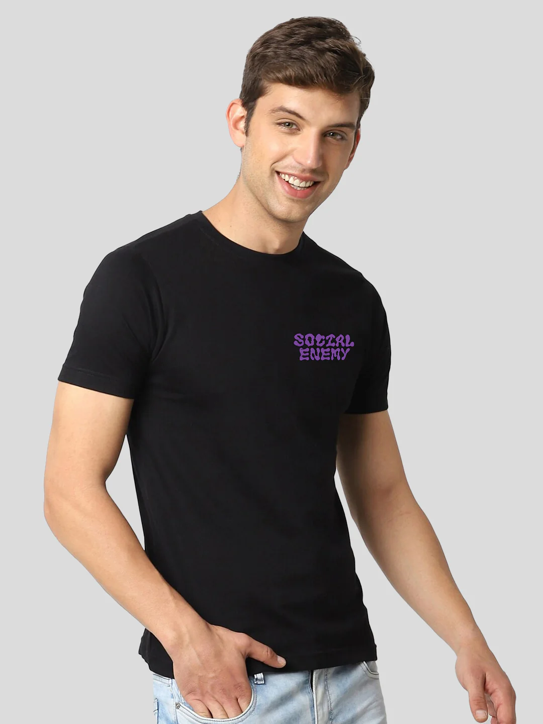 Social Enemy Half Sleeve T-Shirt - Image 3