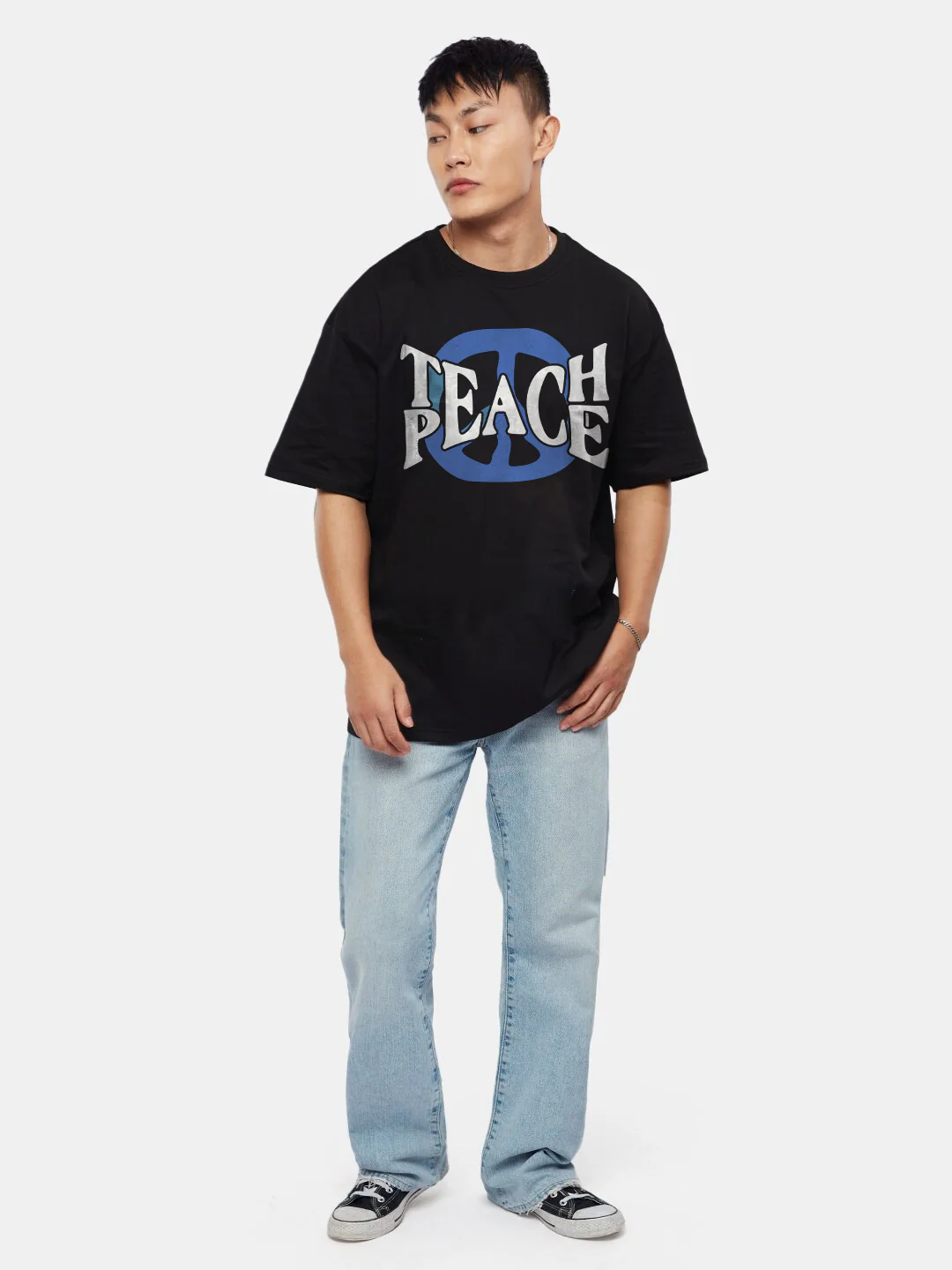 Teach Peace Oversized T-Shirt - Image 4