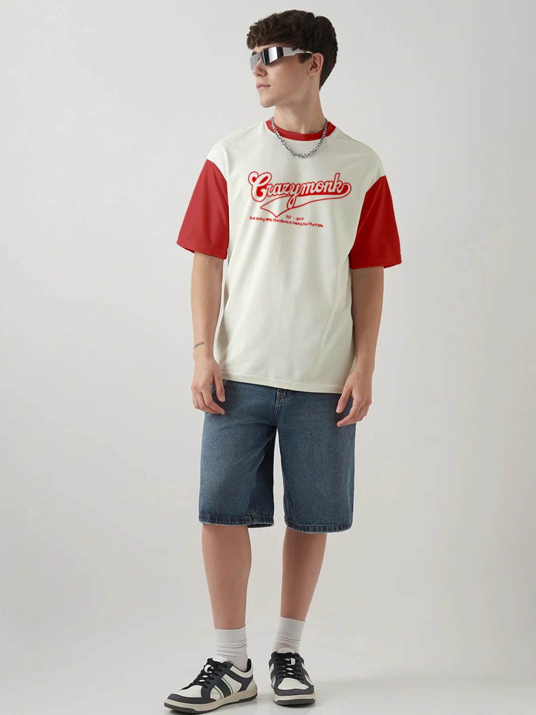 Crazymonk Multicolor Oversized T-Shirt - Image 3