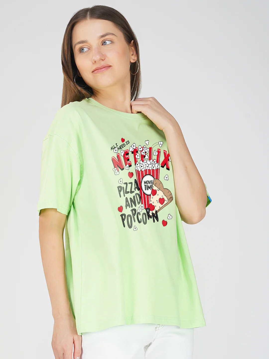 I Need Pizza Women Oversized T-Shirt - Image 3