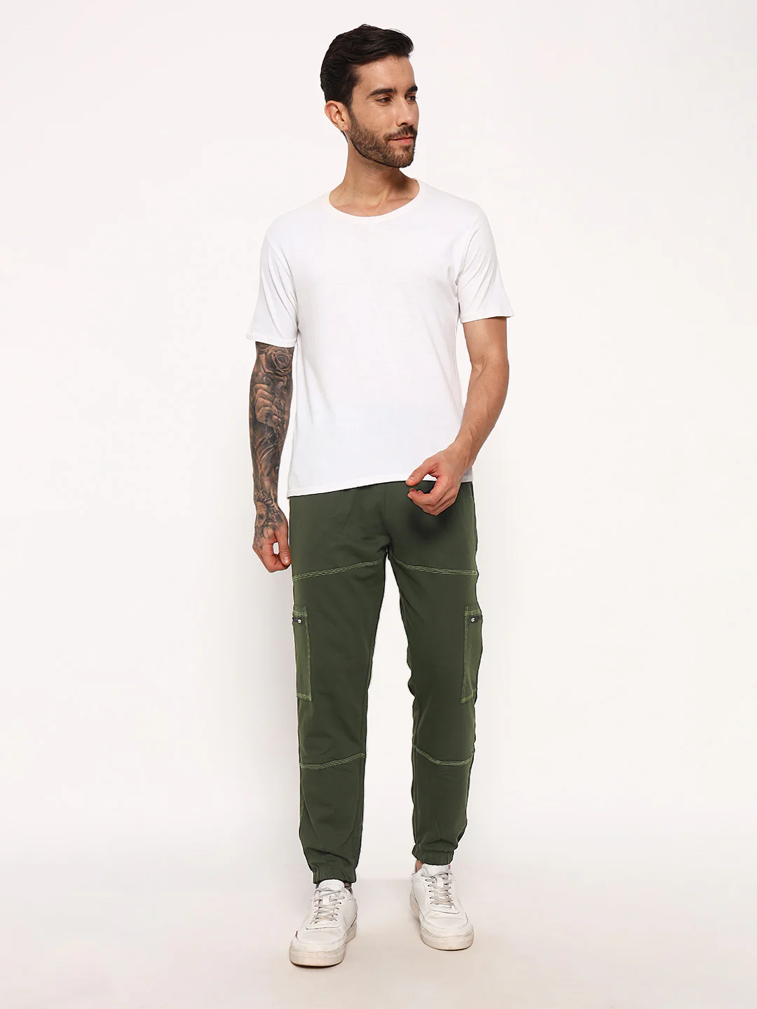 Lucas Cuts  Oversized Cargo Joggers - Green - Image 5